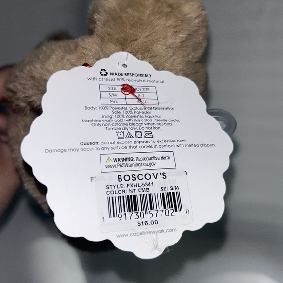 {Boscov’s} Reindeer Slipper Socks with non-slip grippers - New with Tags, Gift - Picture 6 of 6